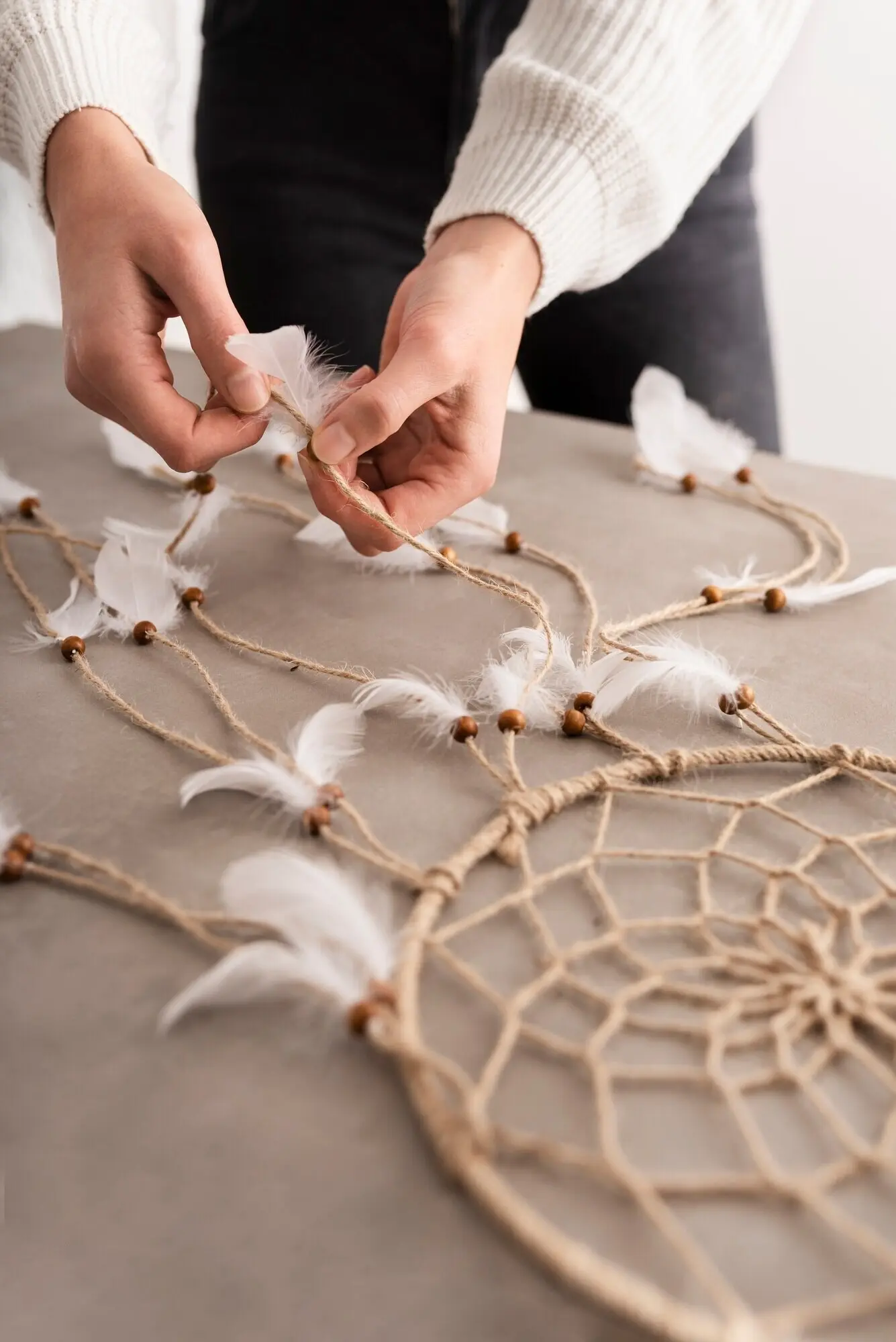 Schöner, in Handarbeit gefertigter Traumfänger